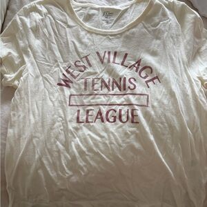 J. Crew Cream Tee with Pink Graphic size M